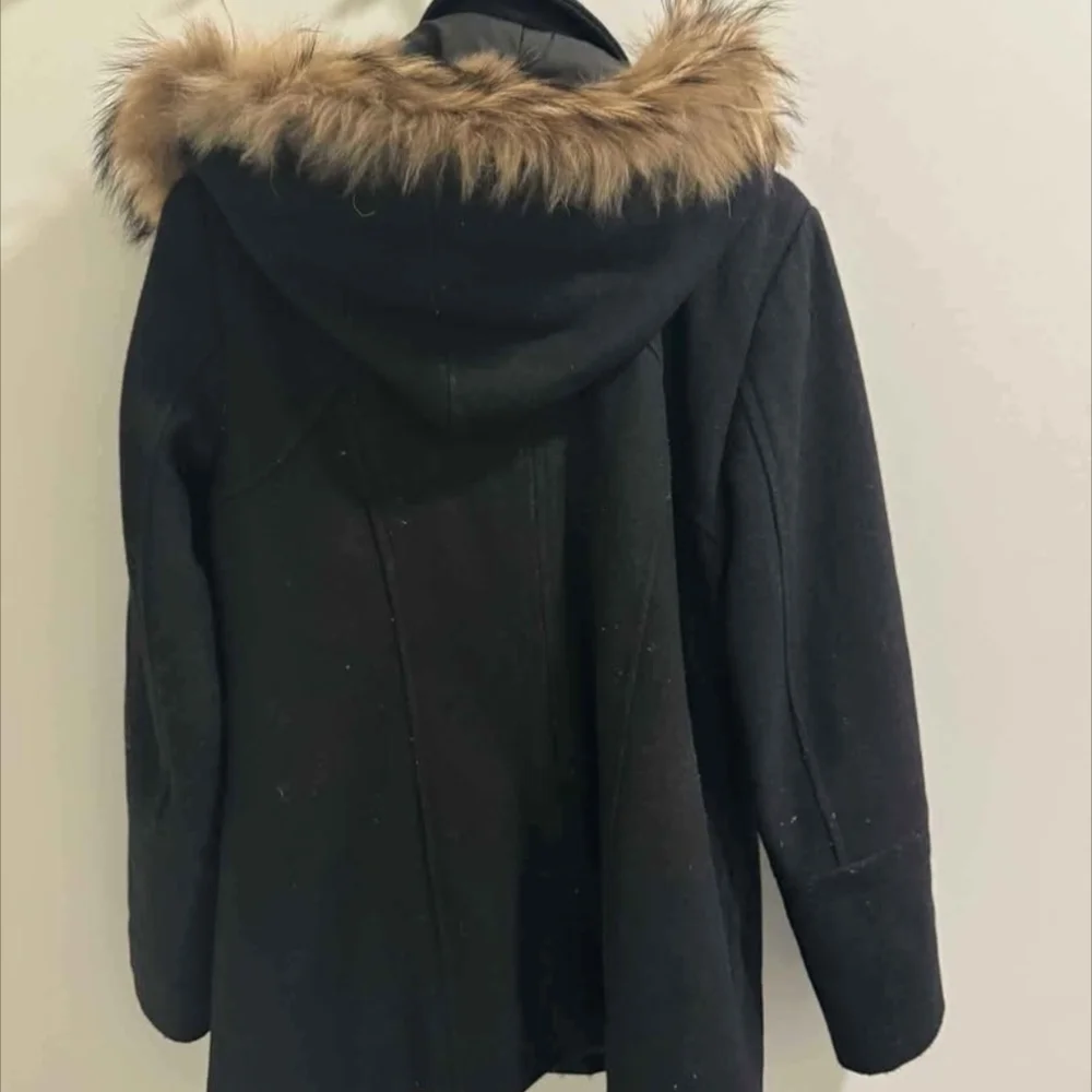 Women's Black Faux Fur Trim Jacket - Picture 4 of 4